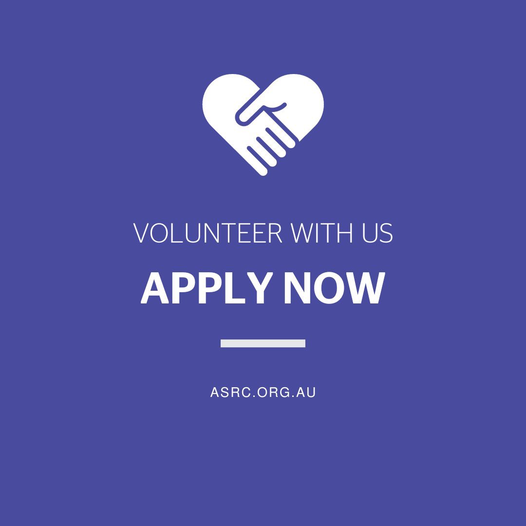 ✨Ready to do something different this year and make an impact in the community? Why not try volunteering at the ASRC? We are always looking for compassionate people to join our wonderful team of volunteers. 
Visit bit.ly/3pKs2QC to apply.