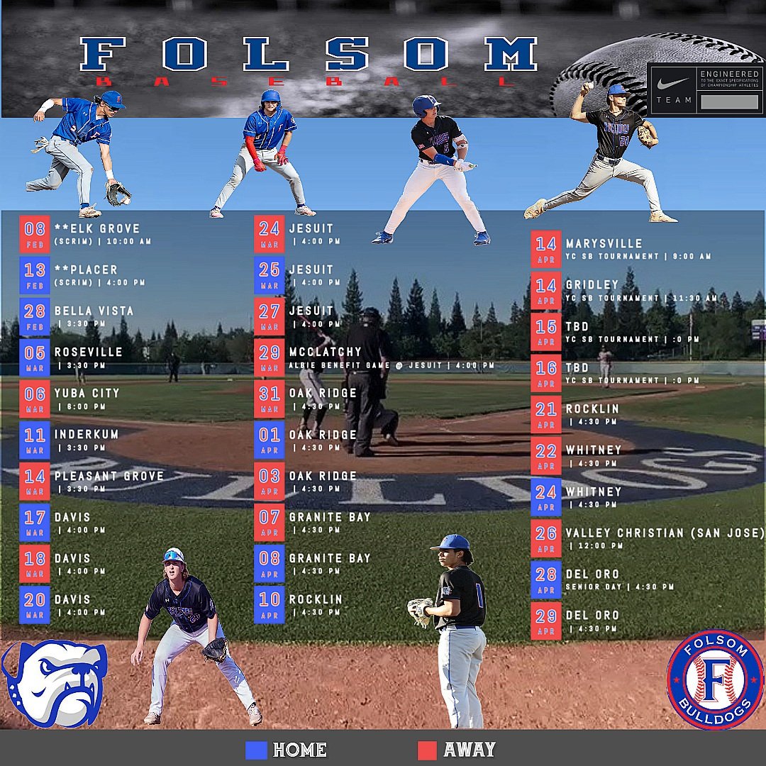 Folsom Bulldogs Baseball (@fhsbaseballdogs) on Twitter photo Folsom Baseball Spring 24-25 schedule. <a href="/SacBee_JoeD/">Joe Davidson</a> <a href="/telegraphmlong/">Matt Long</a> <a href="/BayAreaWS/">Bay Area World Series (BAWS)</a> <a href="/WCPSacramento/">West Coast Preps Sacramento</a> <a href="/PremierPrepsNMP/">Nick Pecoraro</a>
#AllofUS2025 #BeUncommon #RootedInProcess Folsom Baseball Spring 24-25 schedule. <a href="/SacBee_JoeD/">Joe Davidson</a> <a href="/telegraphmlong/">Matt Long</a> <a href="/BayAreaWS/">Bay Area World Series (BAWS)</a> <a href="/WCPSacramento/">West Coast Preps Sacramento</a> <a href="/PremierPrepsNMP/">Nick Pecoraro</a>
#AllofUS2025 #BeUncommon #RootedInProcess
