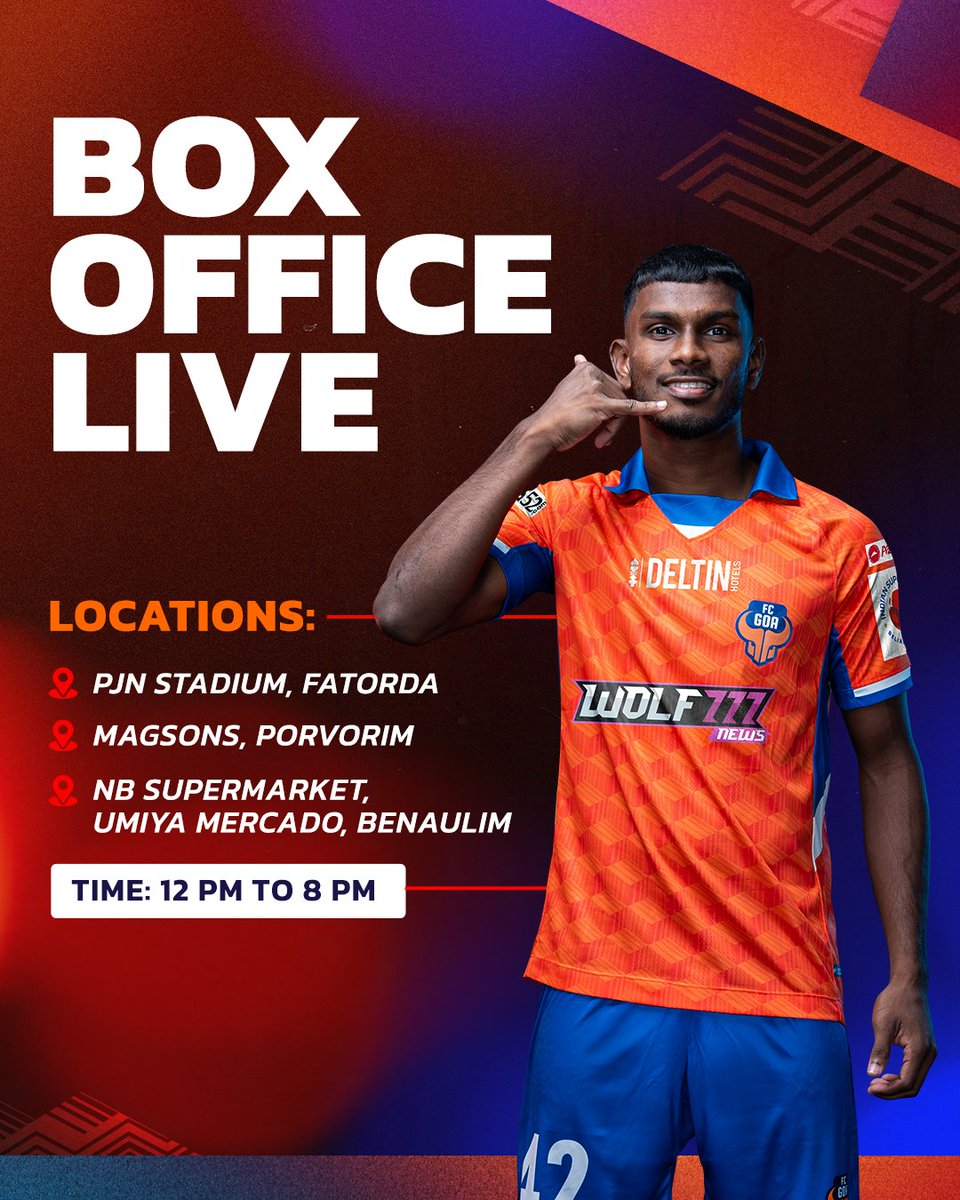 The box office for our first home game of the year against Hyderabad FC is now open! 🎟

See you on Wednesday, Goa!