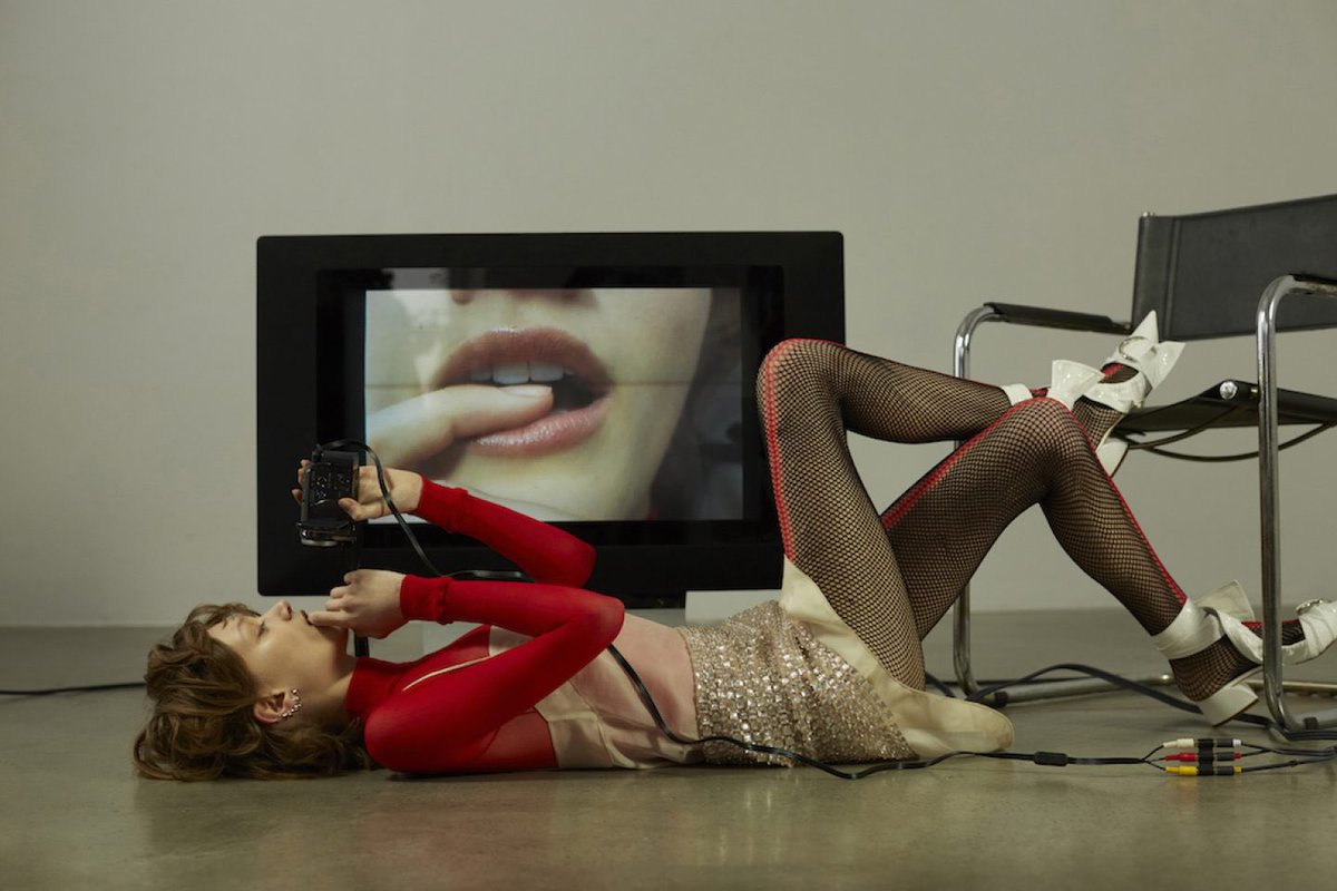 incertitud's tweet photo. a tv, chair and camera shot by alice rosati for ingénue magazine https://t.co/q4Jg1WDQRD