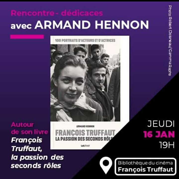 Bibliothèque du cinéma François Truffaut (@truffaut_cinema) on Twitter photo Armand Hennon est l’invité de la bibliothèque du cinéma François Truffaut, autour de son ouvrage « François Truffaut, la passion des seconds rôles », paru en 2024 aux éditions <a href="/lettmotif/">éditions LettMotif, Jean-François Jeunet</a>
La rencontre sera suivie d'une séance de dédicaces.
#cinema #Truffaut #francoistruffaut Armand Hennon est l’invité de la bibliothèque du cinéma François Truffaut, autour de son ouvrage « François Truffaut, la passion des seconds rôles », paru en 2024 aux éditions <a href="/lettmotif/">éditions LettMotif, Jean-François Jeunet</a>
La rencontre sera suivie d'une séance de dédicaces.
#cinema #Truffaut #francoistruffaut