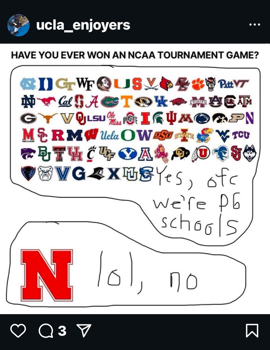 TJUCLA's tweet image. This is why you don’t run your mouth, we just lost to a team who has never won an NCAA tournament game, embarrassing. #ucla #uclambb