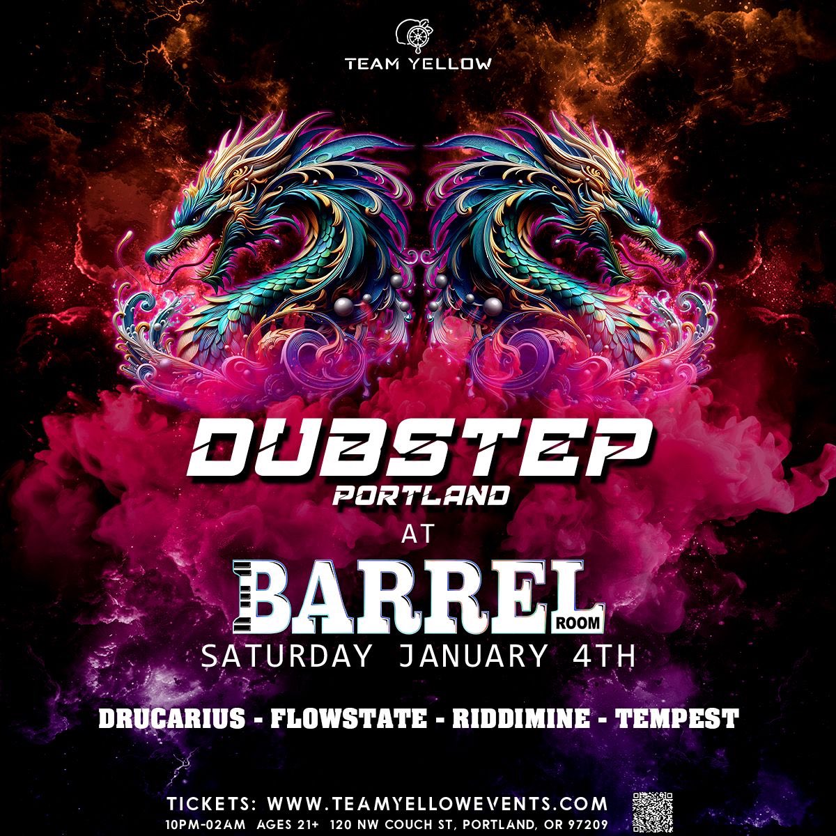🔥🐉 TONIGHT: Dragon Dubstep Takeover! 🐉🔥

Lemonheads, join us at Barrel Room for epic dubstep, riddim, live art, GoGo dancers (tips encouraged!), &amp; Dragonfire cocktails.

🎧 Doors at 10 PM | $20 Cash/$25 Card | Coat Check $5

Let’s rave like dragons!