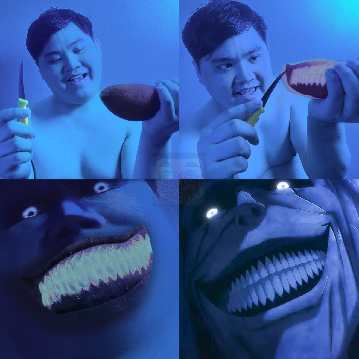 LOWCOSTCOSPLAY's tweet photo. Sweet Potato Solo Leveling

#lowcostcosplay #sololeveling #sungjinwoo #sweetpotato #plant #root #vegetable #rootvegetable #teeth #smile #art #delicious https://t.co/ciPnw0Y5Kx