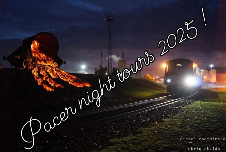Don't miss out on our evening rail tours in January and February. 

Pacer night tour 6pm 17th January 
Pacer driver experiences 18th January 

Pacer night tour 6pm 14th February ❤️
Pacer driver experience 15th February

ticketsource.co.uk/afrps

* pacer driver experience 18+
