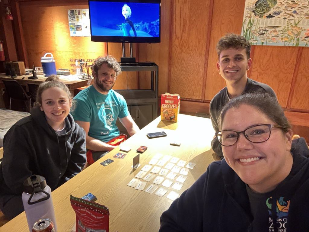 HERE’S TO THE OVERNIGHT TEAM! 🌟 The Zoo’s animals are in excellent hands as we ride out ride out the storm. Julia, Justin, Derek, and Jenna are part of this incredible group that will be on grounds all night during the first big weather event of 2025!