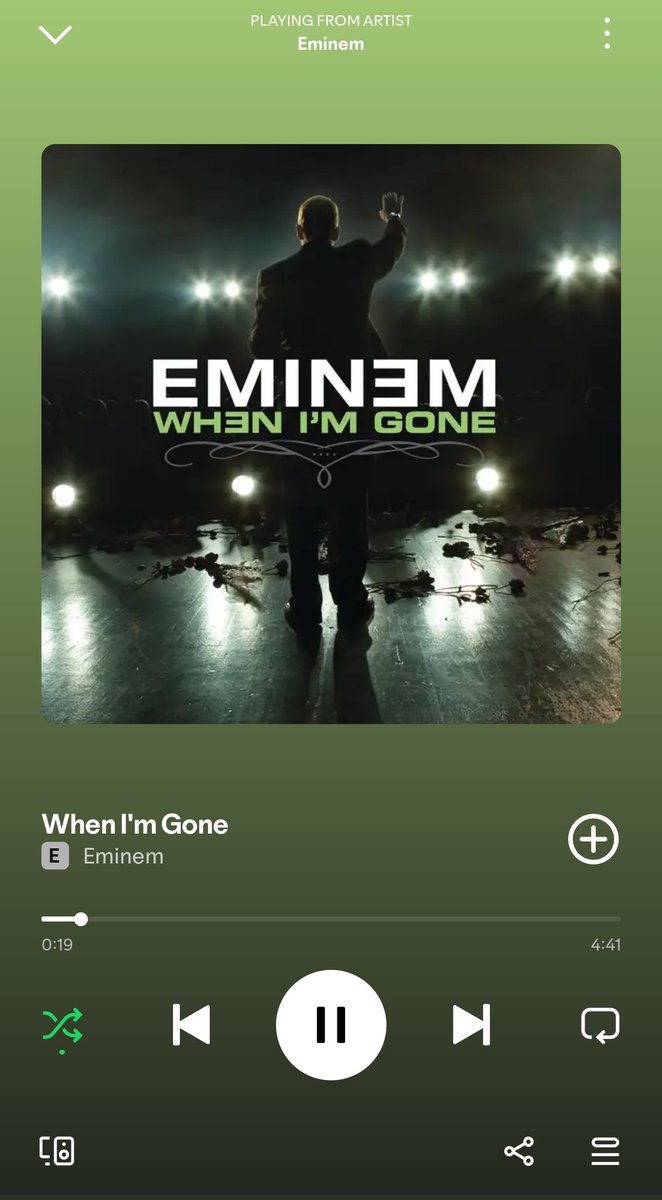 "I'll give you one underdog, and you gotta swing by yaself!"

#WhenImGone 
#Eminem