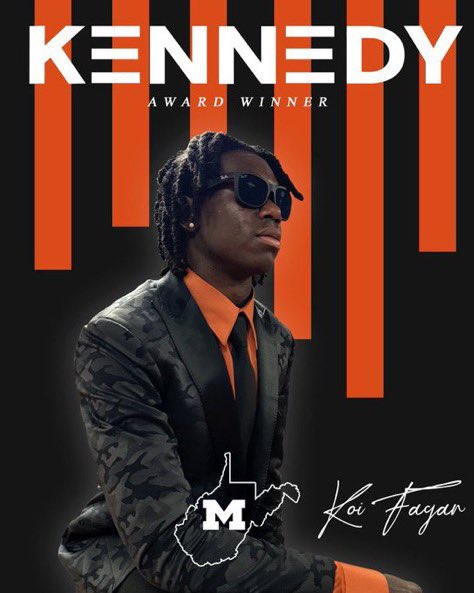 Koi Fagan (@champkoi) on Twitter photo Thank you God! It’s an honor to receive the Kennedy Award. I want to thank my family, coaches and teammates who all supported me throughout this year! Truly blessed!!
<a href="/MburgFootball/">Martinsburg Bulldog Football</a> Thank you God! It’s an honor to receive the Kennedy Award. I want to thank my family, coaches and teammates who all supported me throughout this year! Truly blessed!!
<a href="/MburgFootball/">Martinsburg Bulldog Football</a>