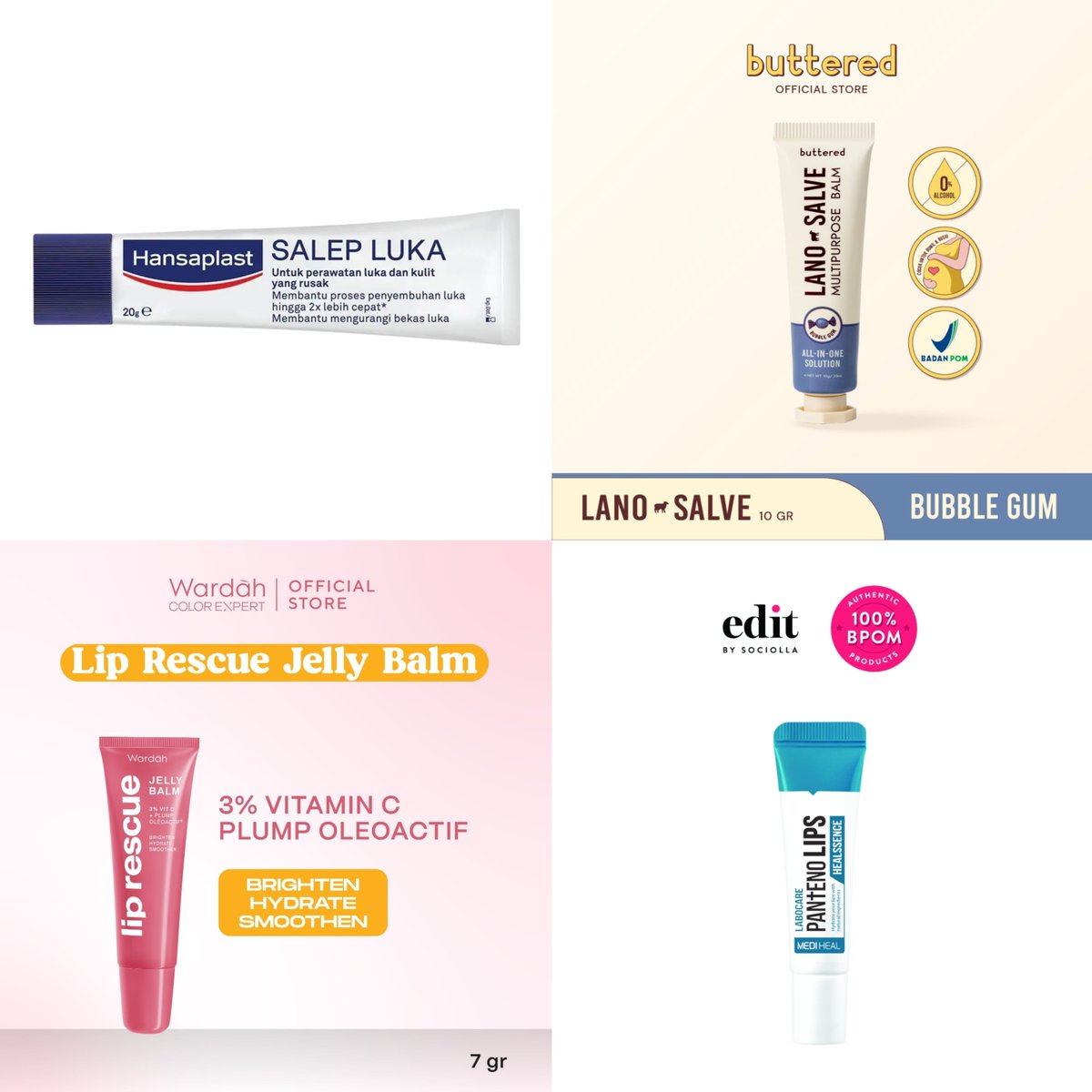 womanfeeds_id's tweet photo. {mu} diantara 4 ini yg paling work untuk bibir super kering + gelap yg mana ya?? selama ini pake pur3 paW 🐾 ga ngaruh samsek. atau kalo ada rekomendasi lipbalm lain, thank uu 🤍 https://t.co/pjcohFaUiA