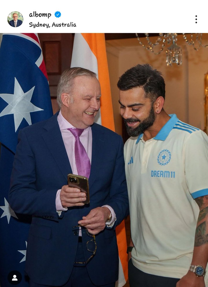 anil_h_rathva's tweet image. Australian Prime Minister&apos;s Instagram post with Virat Kohli.👑

KING KOHLI, THE GLOBAL ICON..!!!!