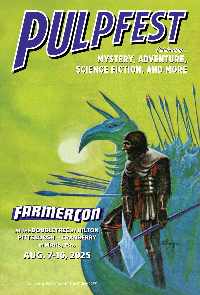 pulpfest's tweet photo. Farmercon XX is scheduled for August 7 - 10 at the DoubleTree by Hilton Pittsburgh -- Cranberry in Mars, Pennsylvania.

Farmercon will be joining PulpFest, Doc Con XXI, and ERBFest 2025 -- at their host hotel.

Learn more by visiting https://t.co/FBzOX7VKaz https://t.co/UYPFZi42SR