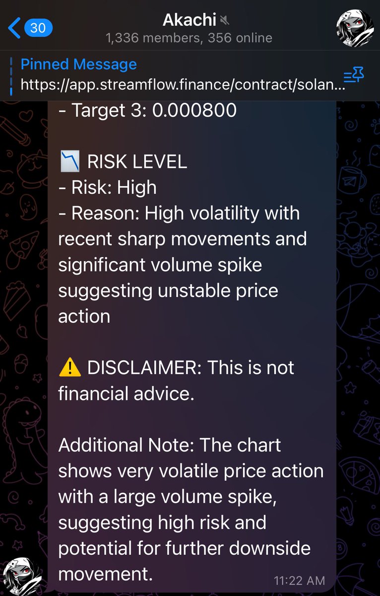 this is pretty cool, a tg bot that does TA based off of a screenshot that you send it, even if it’s a shitcoin or a really low cap coin

good confluence for trading moves, also currently trading at a low mcap of 500k

Ce9BSXMJssbauHBtGD691M3VVyh5s6pXSFDMvWrEpump

ticker $akachi