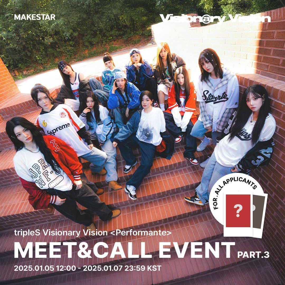 Makestarcorp's tweet image. #tripleS Visionary Vision &amp;lt;Performante&amp;gt; Meet&amp;amp;Call Event Part.3 OPEN✨

👧대면 미공개 폴라로이드형 포토카드 *빨간 망토 ver.
🐺개인 영통 미공개 폴라로이드형 포토카드 *늑대 ver.
📷당첨자 추첨 사인 폴라로이드 증정

📆~25.01.07 23:59(KST)
🔗bit.ly/3W6vHuh