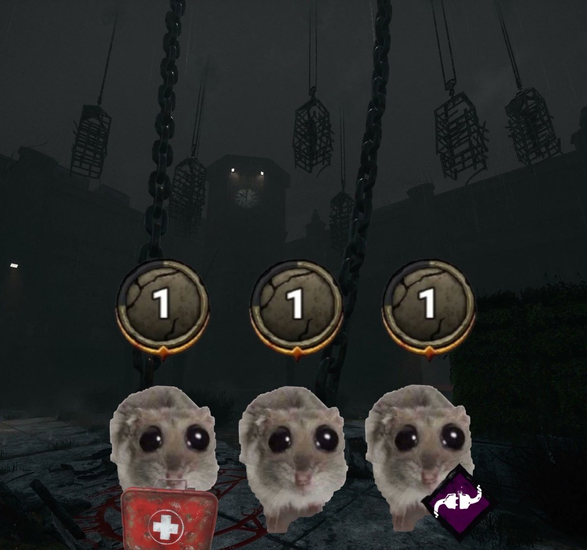 the_jrm's tweet photo. When the Killers got 7000 hours on Blight alone and is currently calculating how to win the game in 43 seconds and you look to your left to see your fresh install team mates like this. https://t.co/W6E9Pzghhf