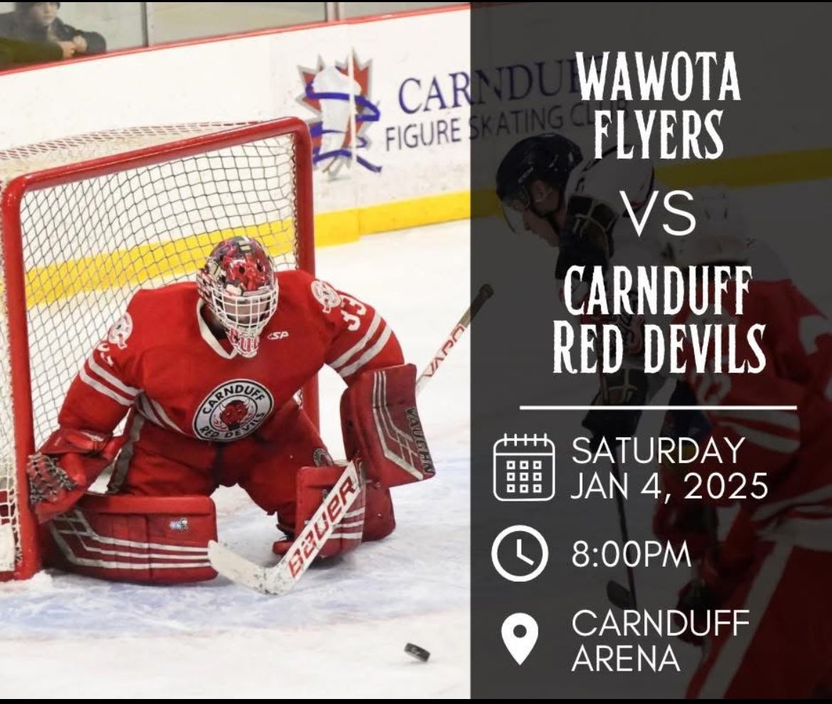 Last home game of the regular season as the <a href="/WawotaFlyers/">Wawota Flyers</a> come to town for an 8 oclock matchup
