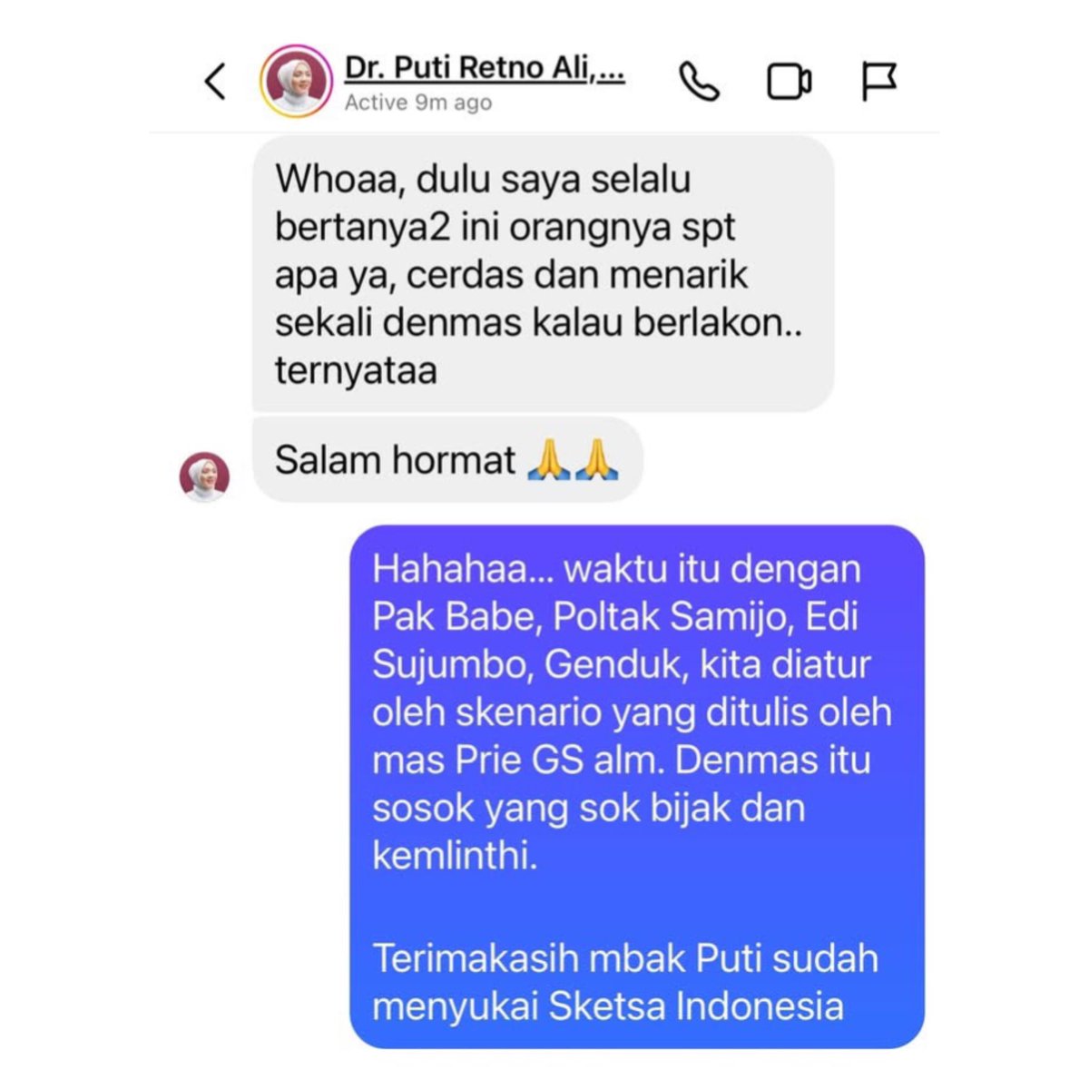 Anda yang sekitar awal 2010-2013-an mendengarkan  <a href="/RadioSmartFM/">Radio Smart FM 95.9</a> mungkin ingat Sketsa Indonesia saat itu. Inilah pemerannya. Babe (Pak Fachry Muhammad), Edi Sujumbo (mas Sam), Denmas (saya), Penulis Naskah (<a href="/Prie_GS/">Prie GS</a> ), Genduk (@riri_artakusuma ), Poltak Samijo (<a href="/arielarkadia/">ariel</a> ).