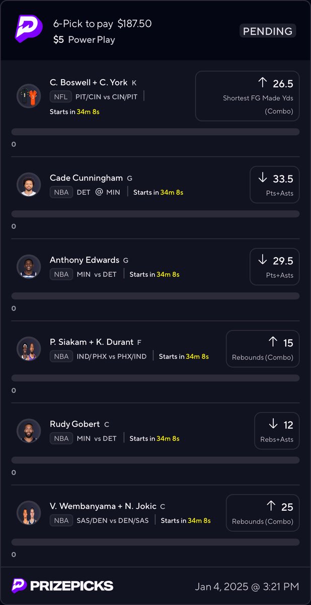 mac_hard_'s tweet photo. Copy my PrizePicks lineup using this link: 
Link in comments. Bet responsibly!!! #prizepicks https://t.co/Q5CtXS4YKD