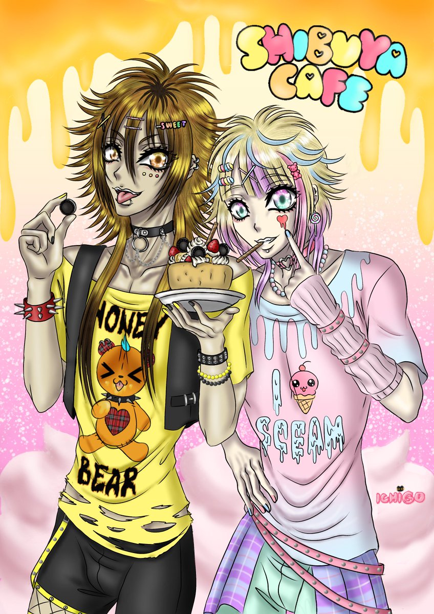 MamoxIchigo's tweet photo. Sweet Days in Shibuya 🍭 
I draw my OCs based in the Shibuya Honey Toast dessert theme 🍯, also In his outfits include too sweet food accesories ٩(๑❛ᴗ❛๑)۶
App: Ibis PaintX, Clip Studio Paint Pro, Procreate 
#cspcontest42 #clipstudiopaint #digitalart #illustration https://t.co/8JBxyntI4d