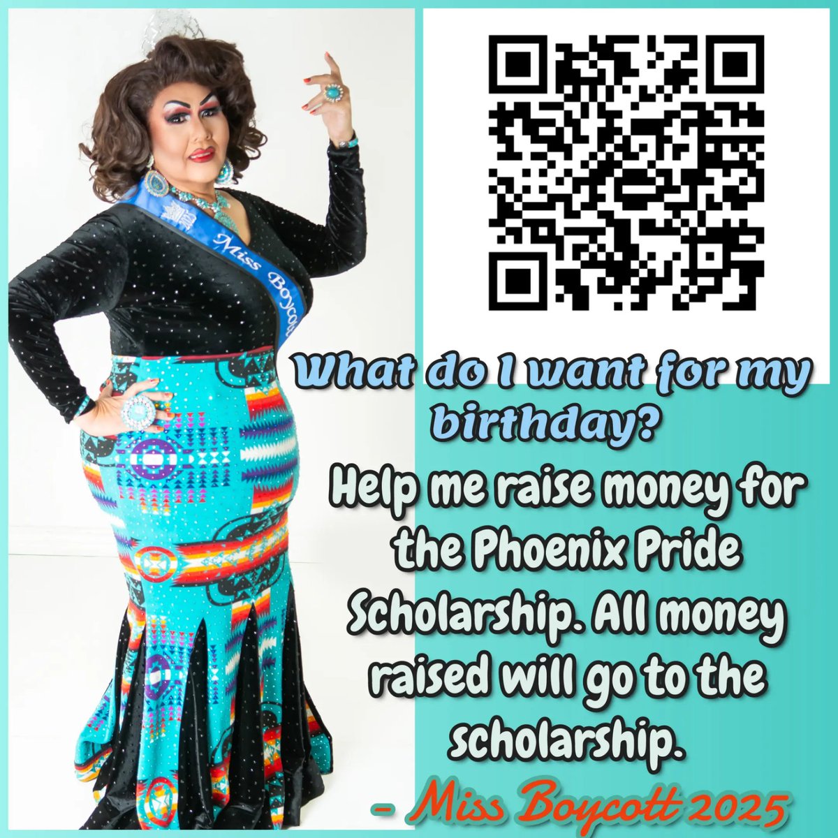 Help me raise money for the Phoenix Pride Scholarship for my birthday. 

phoenixpride.org/donatemissboyc…

Thank you, Navi Ho