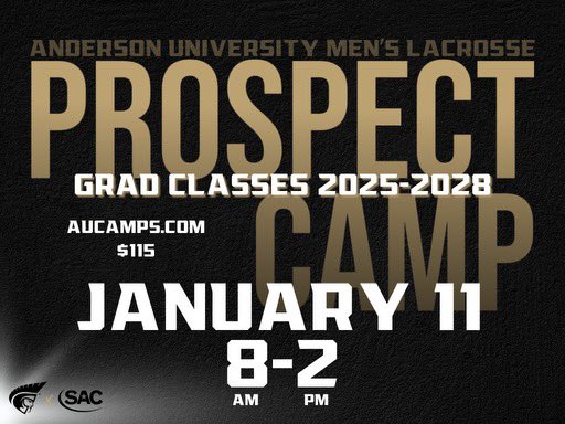 One week out from our Winter Prospect Camp! Don’t miss out on your chance to compete, get better, and get recruited! 

…ersonmenslacrossecamps.totalcamps.com/shop/EVENT 

#HIT