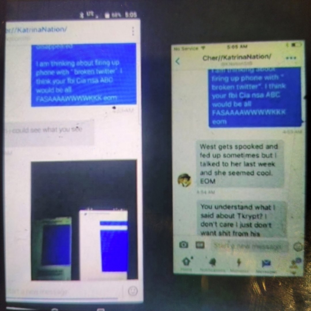 Lets_Play_MEOW's tweet photo. @BaddCompani 2 phones.
Same conversation in a direct message.
Recorded at the same time.

Funny....did you ever get that fixed @elonmusk ?

Sure do hope so. It can be used to frame people and put them in jail. 

Hey.... https://t.co/OKqWqTuWQ1