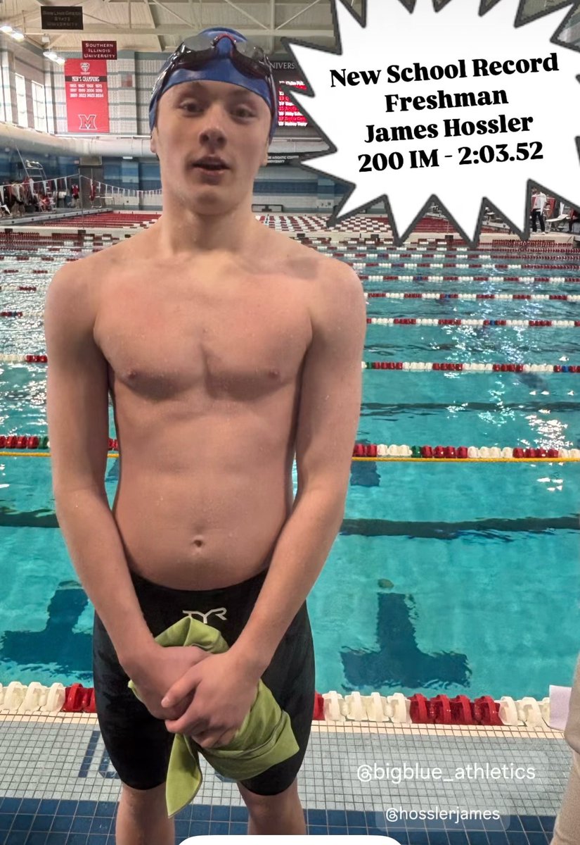 HHSBigBlueAD's tweet photo. Congratulations to freshman James Hossler
on breaking the school record today in the 200 Individual Medley. 
Hamilton Boys finish fifth place as a team and the girls 6th out of 13 teams at the Brave Invitational at Miami University. https://t.co/62Nm1BSBux