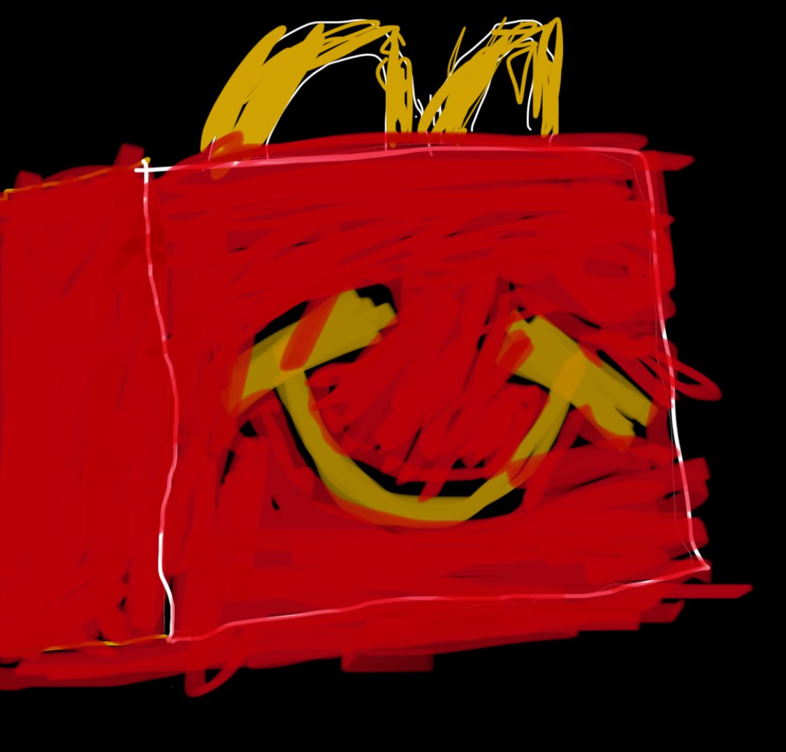 aldenb's tweet photo. Young kids drawing happy meals when they’re hungry… absolute marketing genius design, branding, and strategy ⁦@McDonalds⁩ https://t.co/xZBLHTqnIR