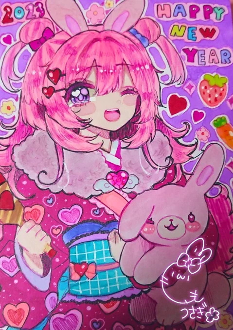 卯年と辰年年賀イラスト!過去絵来年は年賀状描きたい!! 