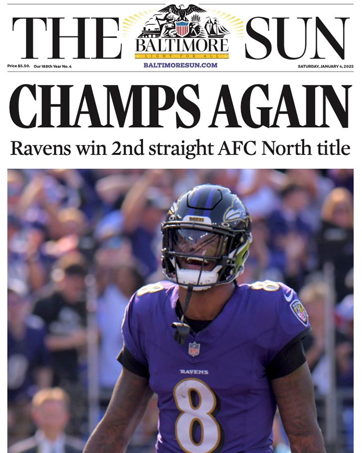 PURPLE REIGN 👑

Ravens beat the Browns to clinch their second AFC North crown in as many years.