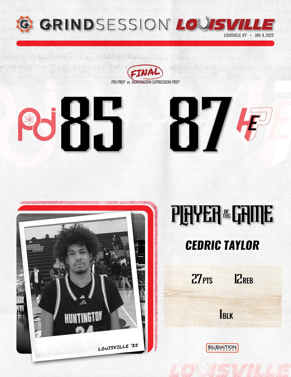 FINAL
PDI Prep (OH) 85
Huntington Expression Prep (WV) 87
Player of the Game: Cedric Taylor 27p 12r 1b

Braydon Hawthorne 16p 9r 3a
Nigel Moore 25p 8r 8a 5s
Shameek Casillas 20p 4r 2a 2s