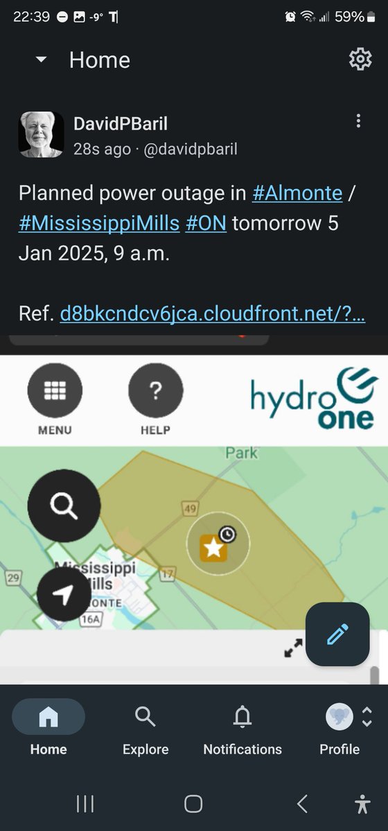 dpbaril's tweet photo. Planned Hydro One power outage in  #Almonte #MississippiMills #ON, 5 Jan. 2025, 9 a.m.

https://t.co/gWS4uq0MfL https://t.co/KRCVksT2LI