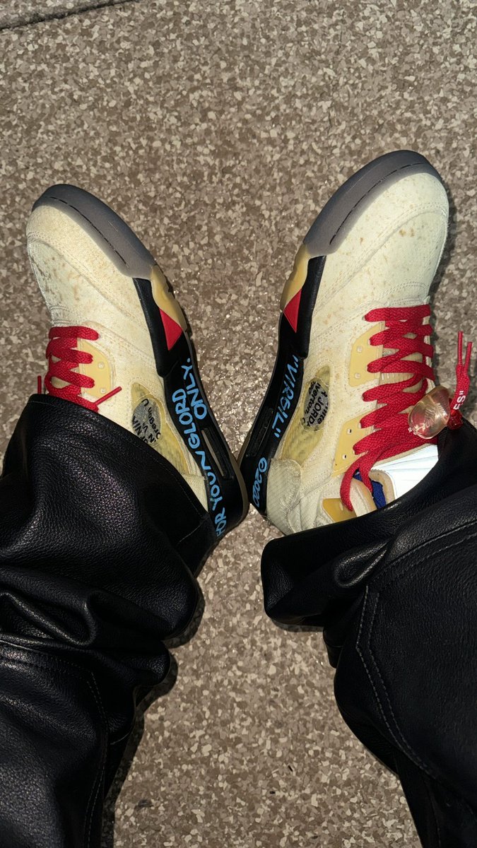 offwhite jordan 5 on feet