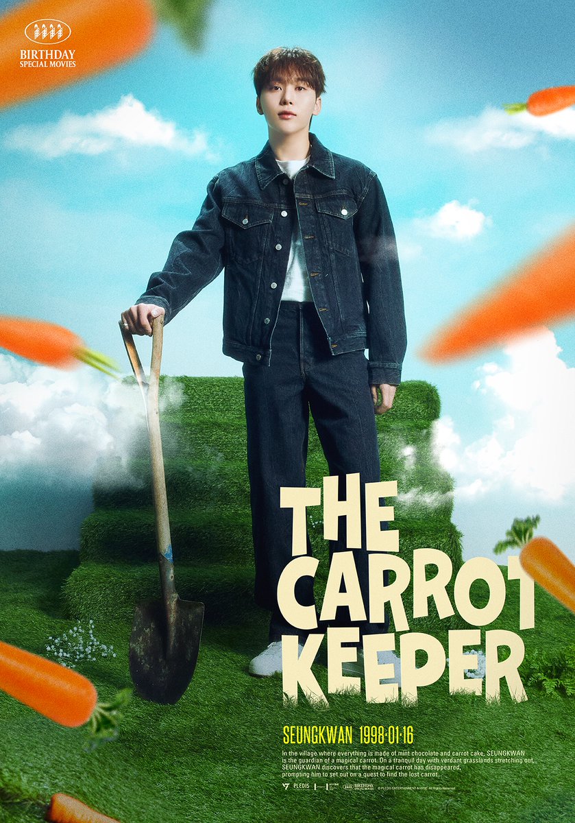 SEVENTEEN BIRTHDAY SPECIAL MOVIES
SEUNGKWAN [The Carrot Keeper]

마법 당근을 찾아 떠나는 파수꾼의 모험
The guardian’s quest for the magic carrot

HAPPY SEUNGKWAN DAY BIRTHDAY BOX VER.4
🎥상품 공개 2025. 01. 06. 10AM(KST)
🎞️판매 오픈 2025. 01. 06. 05PM(KST)
🎬 <a href="/weverseshop/">Weverse Shop</a>