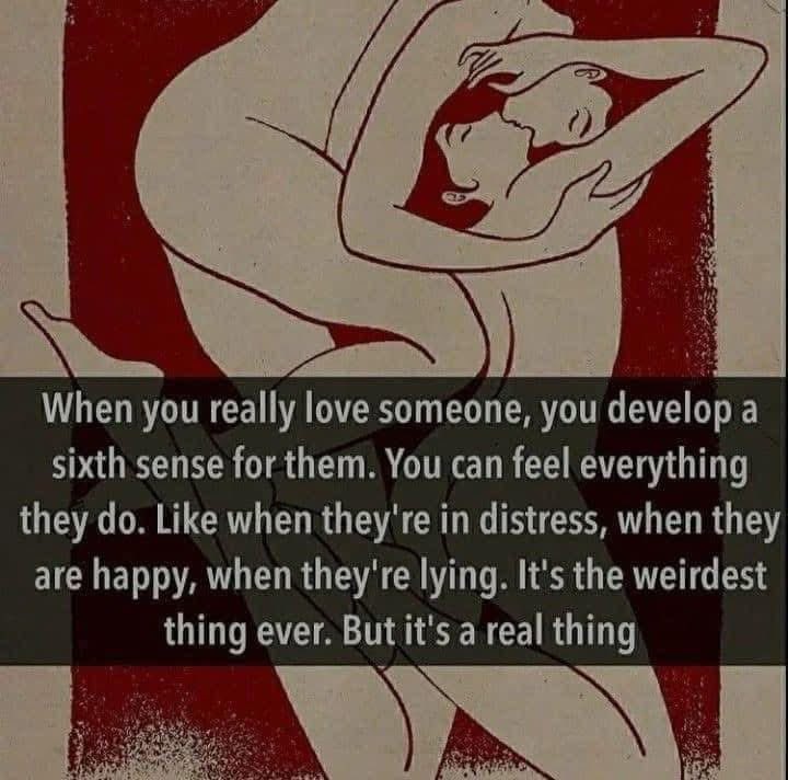 maximumpain333's tweet photo. LOVE IN ITS TRUEST FORM IS A HARMONIOUS DANCE BETWEEN TWO DEEPLY CONNECTED SOULS.

When you truly love someone, it’s as if you both develop a shared resonance—a profound intuitive connection that goes beyond the physical and rational. 

This connection is a remarkable blend of emotional, psychological, and spiritual elements that allows you to feel deeply attuned to their inner world. It’s like a symphony where your frequencies align, creating a unique harmony that binds you together.

Emotional Resonance and Empathy

Love creates an extraordinary emotional resonance between two people. When you care deeply for someone, you become highly attuned to their emotional state, picking up on subtle cues that others might miss. 

It’s as though your heart is synchronized with theirs, beating to the rhythm of their joys and sorrows. You may experience emotions that mirror theirs—a wave of anxiety when they are troubled or a rush of happiness when they are at peace—no matter the distance. 

This connection stems from a deep-seated empathy, where their well-being becomes intertwined with your own.

Intuitive Awareness Through Shared Understanding
Over time, shared experiences and memories form the foundation of a deep understanding. 

You grow familiar with their unique habits, quirks, and emotional patterns, enabling you to sense when something is off. It’s in the small details—the tone of their voice, the pause between words, or their subtle shifts in energy. 

This awareness isn’t born of suspicion but of love. Their happiness uplifts you, and their struggles tug at your heartstrings, reflecting the depth of your bond.

Biological and Spiritual Interconnection

From a biological perspective, love strengthens this connection through powerful neurochemicals like oxytocin. Often called the "bonding hormone," oxytocin heightens your sense of connection and empathy, aligning your emotional states and fostering a sense of oneness. 

On a spiritual level, many believe love forms an energetic link between two souls—a tether that allows you to intuitively sense their emotions or thoughts, even in silence or across great distances.

A Profound Intertwinement

Ultimately, loving someone deeply means merging your life with theirs in a way that heightens your sensitivity to their emotional, mental, and spiritual states. 

This bond is a powerful testament to the transformative nature of love. It showcases humanity’s capacity for profound empathy and connection, highlighting the beauty of truly “feeling with” another person. 

Love, in its truest form, resonates on every level of our being—emotional, physical, and spiritual—and reminds us that real intimacy is a harmonious dance of two deeply connected souls.

✨🙌🏾💫

 © conscious souls