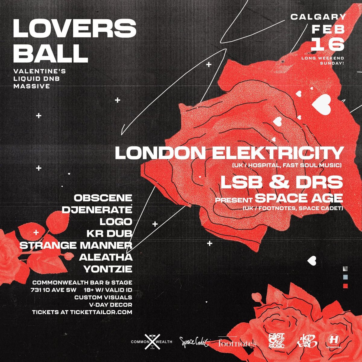 📣 Announcement time! 🙌 One for those of you who love the soulful side of DNB...

 💗 Lovers Ball 2025 💗 Calgary / Feb 16th / Featuring:

❤️ LONDON ELEKTRICITY ❤️ 
❤️ LSB &amp; DRS present SPACE AGE❤️ 

Tickets start at only $30 early bird 🐦 💵

tickettailor.com/events/calgary…?