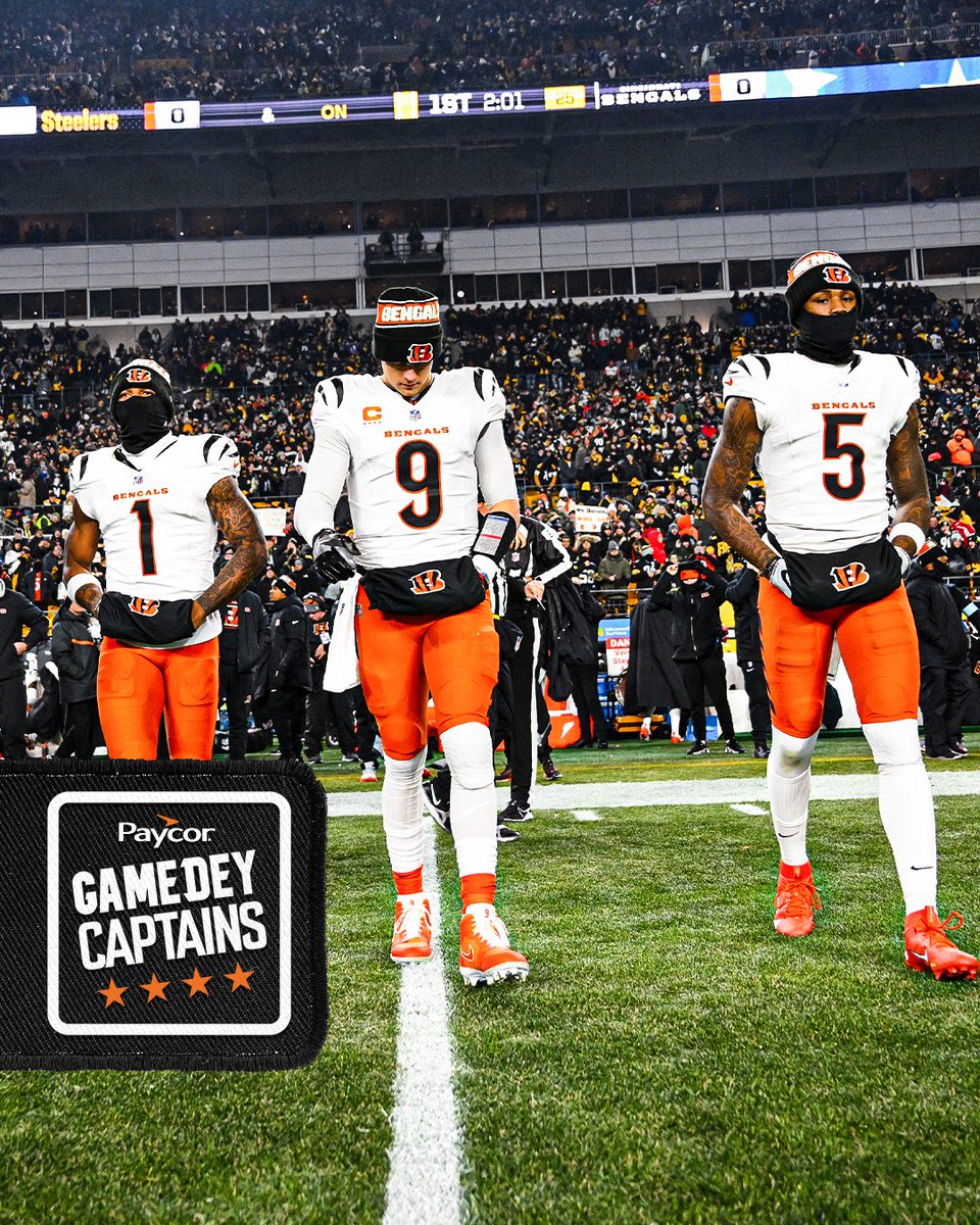 Bengals's tweet photo. Like clockwork.

GameDEY Captains | @PaycorInc https://t.co/KTAGtqxfwH