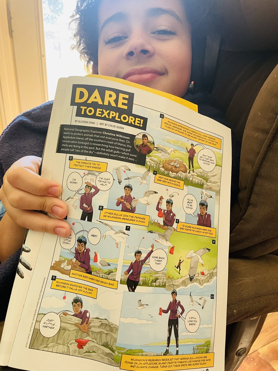 Christine Wilkinson, PhD 🌈 (@scrapnaturalist) on Twitter photo . <a href="/NatGeo/">National Geographic</a> <a href="/NGKids/">NatGeoKIDS</a> tapped me for this story from way back when i was a gull wrangler at <a href="/ShoalsMarineLab/">Shoals Marine Lab</a> -i love how it turned out!🥹 plus all of my favorite kids (including my nephew pictured here) have been getting the mag this month and it makes me feel like a cool aunt😋🐣🌊🌭 . <a href="/NatGeo/">National Geographic</a> <a href="/NGKids/">NatGeoKIDS</a> tapped me for this story from way back when i was a gull wrangler at <a href="/ShoalsMarineLab/">Shoals Marine Lab</a> -i love how it turned out!🥹 plus all of my favorite kids (including my nephew pictured here) have been getting the mag this month and it makes me feel like a cool aunt😋🐣🌊🌭