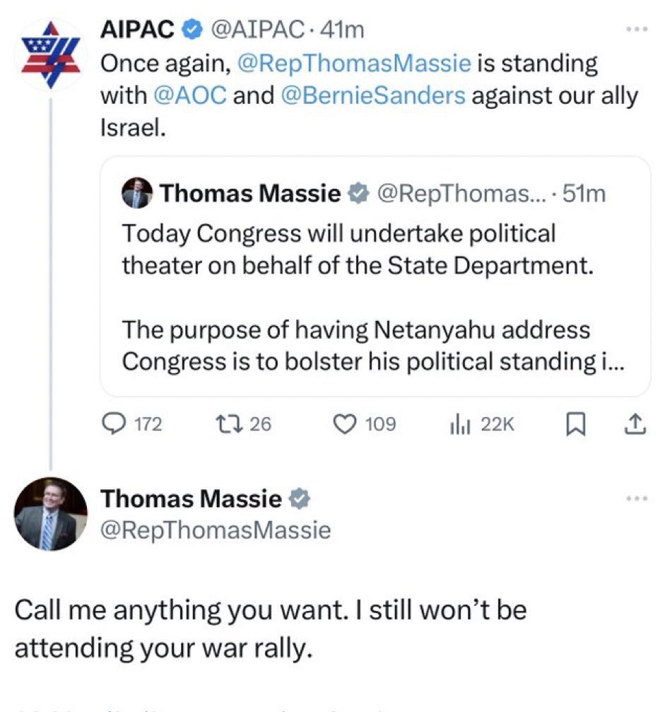 AdameMedia's tweet image. Thomas Massie should be the President of America. 

Who agrees?