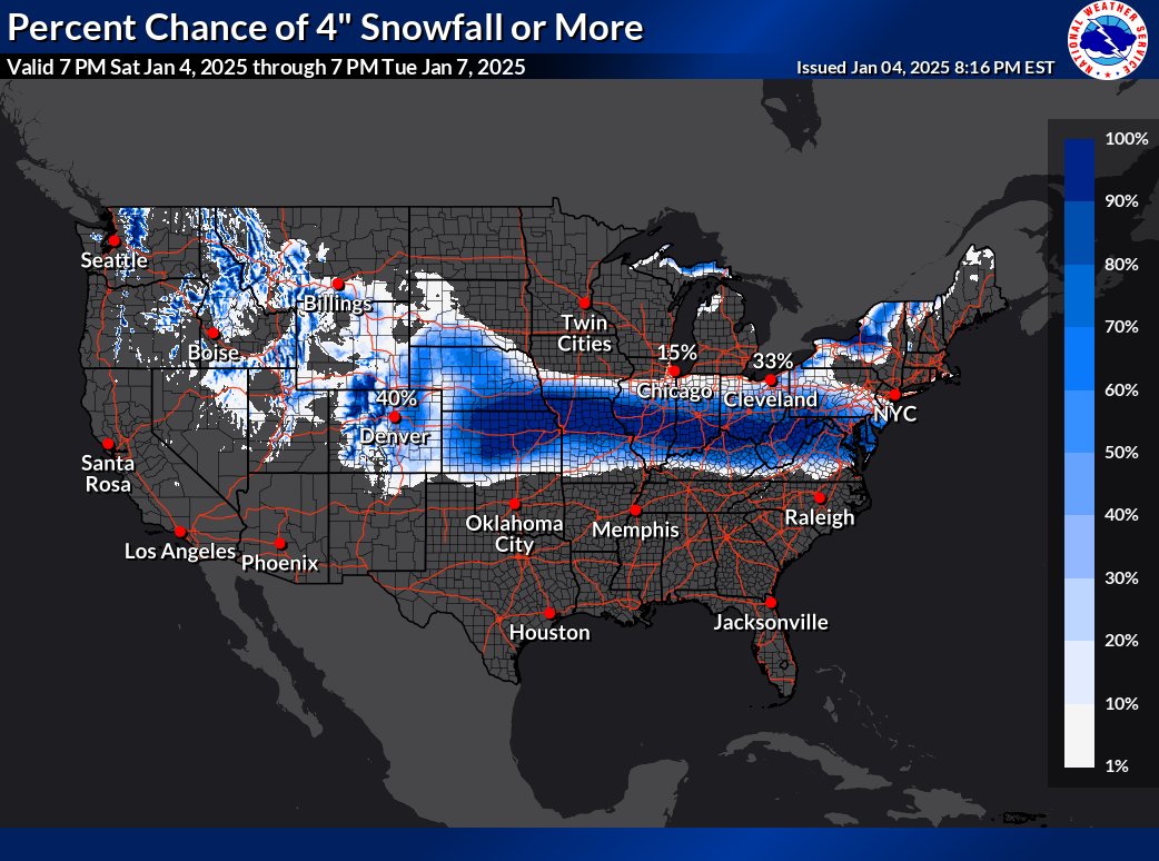 Looking for snowfall forecasts and probabilities for certain amounts? Be sure to explore WPC's experimental Probabilistic Precipitation Portal at wpc.ncep.noaa.gov/Prob_Precip/.
