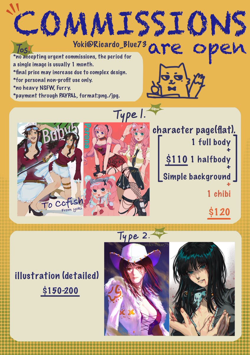 Ricardo_Blue73's tweet image. Many people asked me about commissions, so I made a price list to make it easier for you to choose what you want.