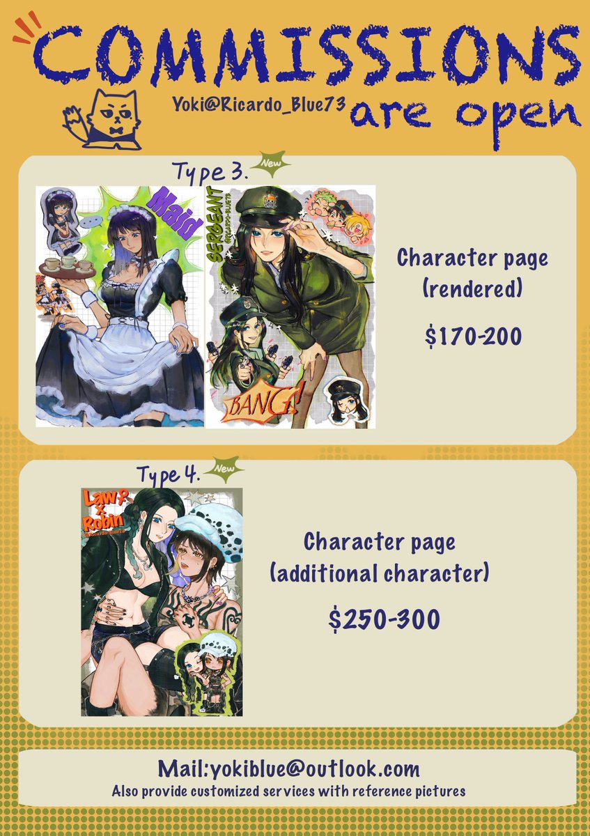 Ricardo_Blue73's tweet image. Many people asked me about commissions, so I made a price list to make it easier for you to choose what you want.