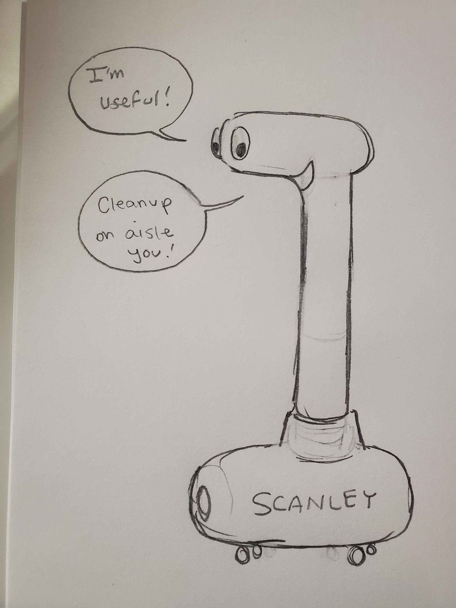 A new enemy is joining the ranks of Littlest Pet Shooter~ Here's Scanley the supermarket robot #gamedev #screenshotsaturday