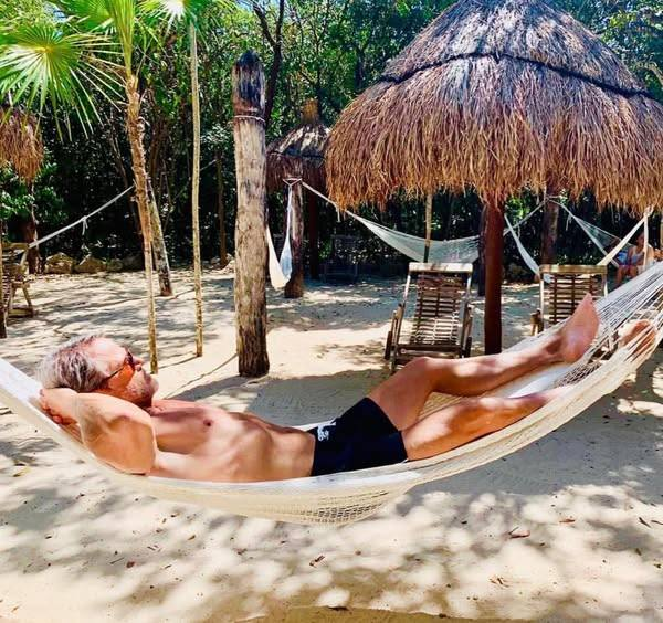 BTS during the photo shoot in Cancun
