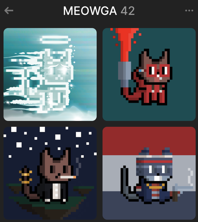 GRATITUDE Part 3! One of the newer projects I'm in, but <a href="/MAGApixel_NFT/">MAGApixel/MEOWGA - WE THE DEGENS</a> is nothing short of amazing. You don't have to be a Trump fan to appreciate the art and the amount of time and energy founder <a href="/8bit_misfit/">8bitMisfit</a> puts into the project. I'm excited to see what's coming next!