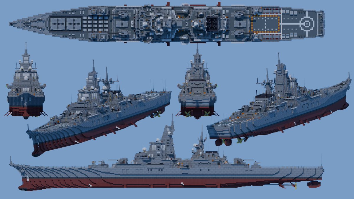 ginga263's tweet image. 蔵王型ミサイル巡洋艦
 #Minecraft軍事部