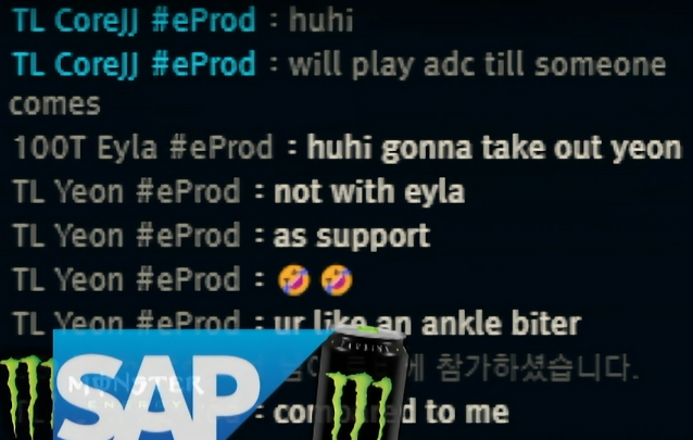 Aliveeey's tweet photo. (There's smth wrong with FBI's PC, and they needed an adc to sub in to start the inhouse)
Core: huhi will play adc till someone comes
#Eyla: huhi gonna take out Yeon
#Yeon: Not with Eyla as support 🤣🤣
Yeon: You're like an ankle biter compared to me, sit down boy https://t.co/tB9aOyDCY2