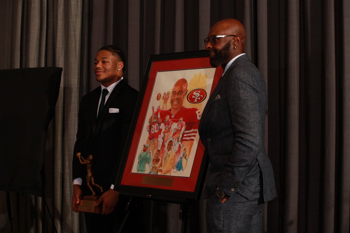 CharMar Brown was recognized as the 2024 Jerry Rice Award winner at the #FCS National Awards Banquet on Saturday night in Frisco. The award is presented annually to the FCS freshman player of the year. 🤘