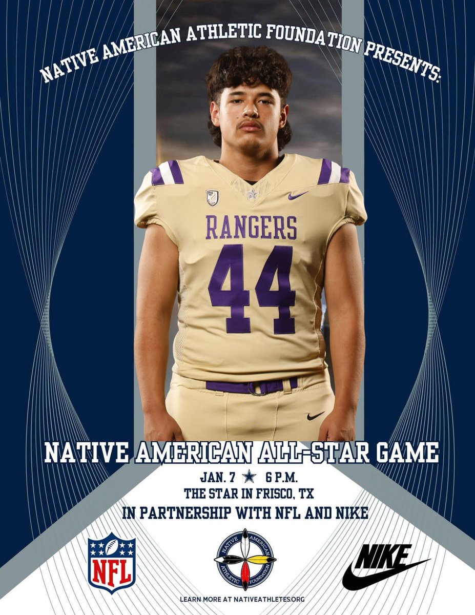 Chisholm Trail HS Rangers Football (@cths_rangersfb) on Twitter photo Congratulations to Isaiah Lugo for being selected to participate in the Native American All-Star Game
January 7, 2025
6:00pm
The Star Stadium
Frisco, TX
#SLR #TTP #F4 #RecruitCTRangers
#StayPurple
<a href="/THSCAcoaches/">THSCA</a> <a href="/NextLevelD1/">Next Level Athlete</a> <a href="/dctf/">Dave Campbell's — TexasFootball.com</a> <a href="/MaxPreps/">MaxPreps</a> <a href="/Rivals/">Rivals</a> <a href="/247Sports/">247Sports</a> @On3Recruits Congratulations to Isaiah Lugo for being selected to participate in the Native American All-Star Game
January 7, 2025
6:00pm
The Star Stadium
Frisco, TX
#SLR #TTP #F4 #RecruitCTRangers
#StayPurple
<a href="/THSCAcoaches/">THSCA</a> <a href="/NextLevelD1/">Next Level Athlete</a> <a href="/dctf/">Dave Campbell's — TexasFootball.com</a> <a href="/MaxPreps/">MaxPreps</a> <a href="/Rivals/">Rivals</a> <a href="/247Sports/">247Sports</a> @On3Recruits