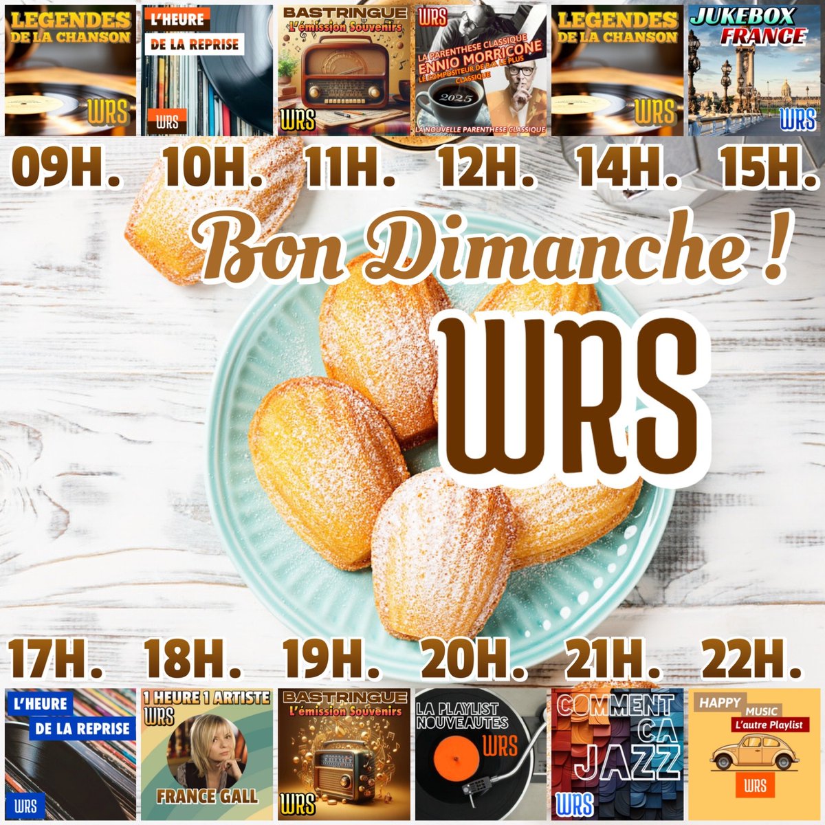 Toutes les musiques sur le radiowrs.com
Même le premier dimanche de 2025 !
Belle Journée les amis !
Toutes les musiques même le dimanche car (WRSARTHE) c'est non stop 24h sur 24
sur vos applications (gratuites)
Deezer, Orange Radio, Simple Radio, Streamitter...