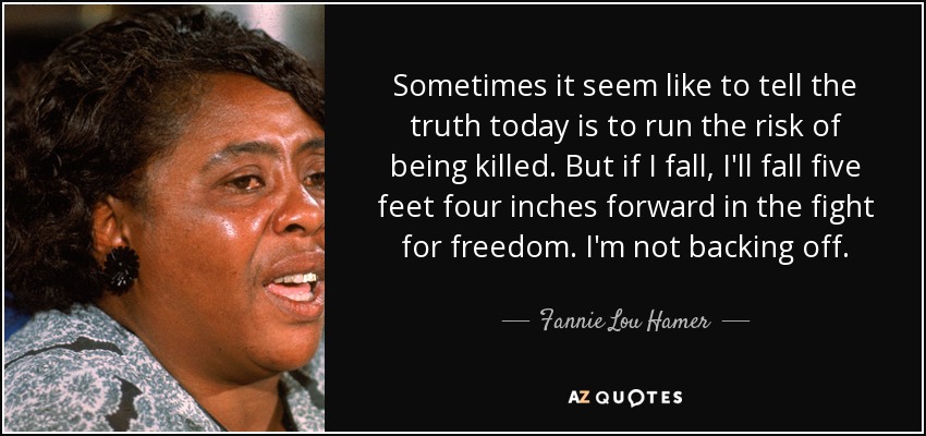 How wonderful to see civil rights legend Fannie Lou Hamer receive the Presidential Medal of Freedom. We still need truth tellers!